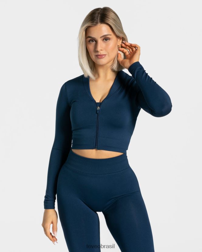 roupas mulheres TEVEO FJ4TZV168 jaqueta com zíper azul escuro