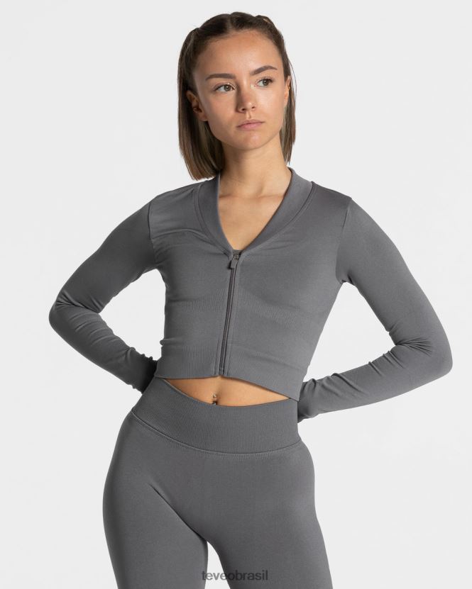 roupas mulheres TEVEO FJ4TZV169 jaqueta com zíper grafite