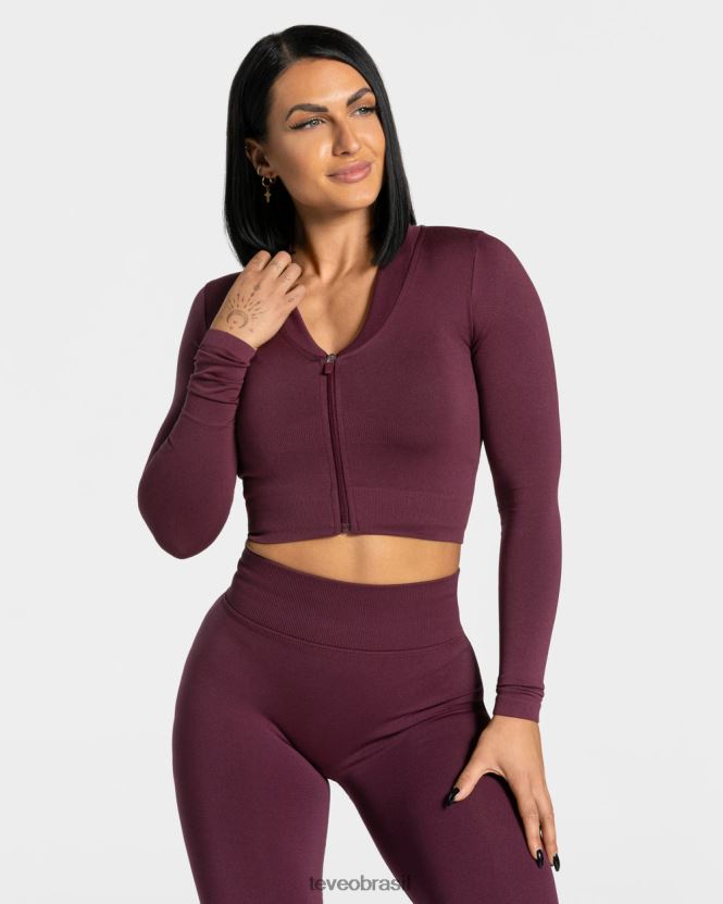 roupas mulheres TEVEO FJ4TZV174 jaqueta com zíper ameixa