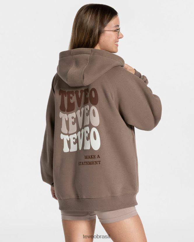 roupas mulheres TEVEO FJ4TZV11 jaqueta superdimensionada de doces café