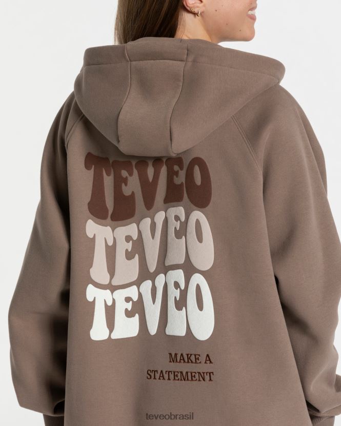 roupas mulheres TEVEO FJ4TZV11 jaqueta superdimensionada de doces café