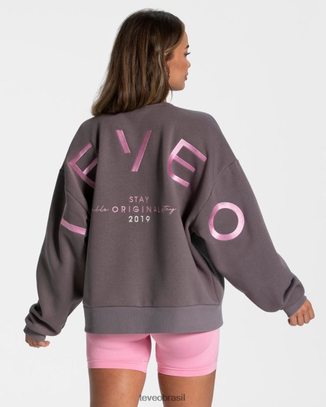 roupas mulheres TEVEO FJ4TZV13 suéter oversized exclusivo grafite