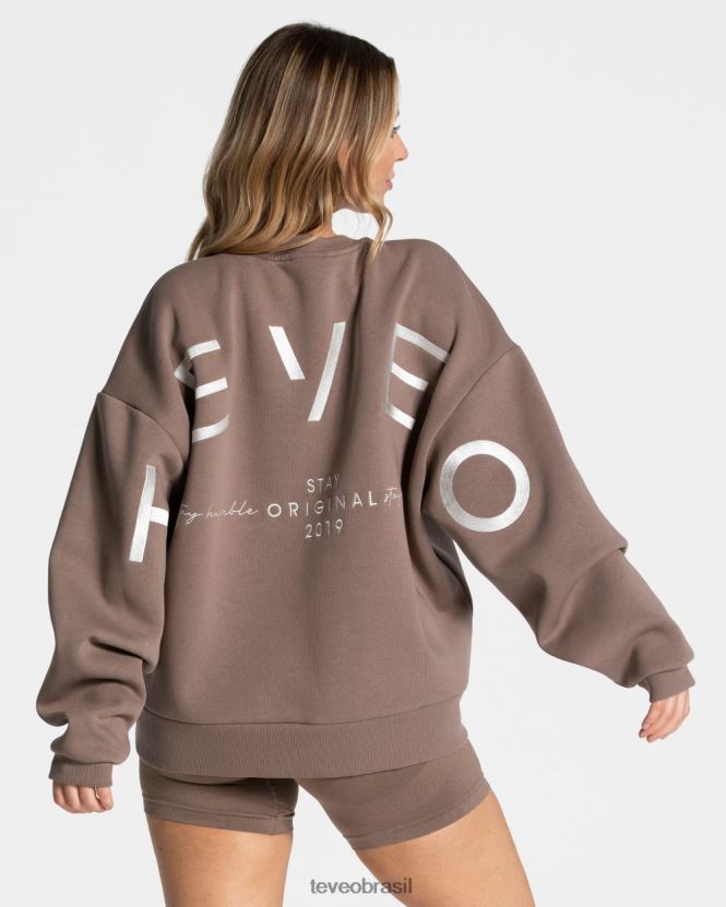 roupas mulheres TEVEO FJ4TZV14 suéter oversized exclusivo café