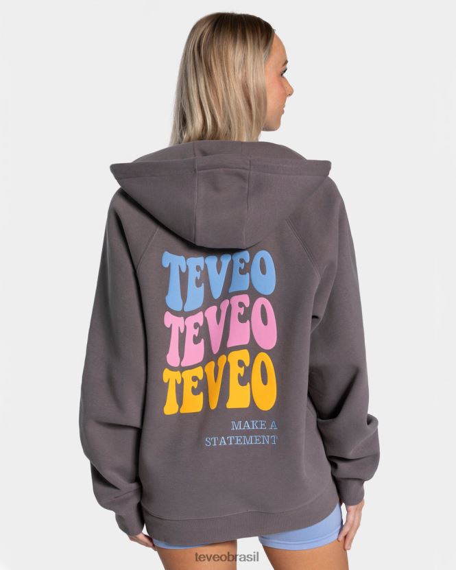 roupas mulheres TEVEO FJ4TZV17 jaqueta superdimensionada de doces grafite