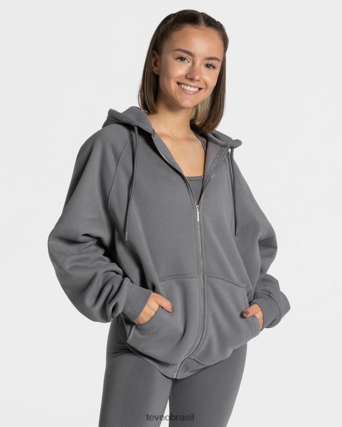 roupas mulheres TEVEO FJ4TZV23 declaração jaqueta oversized grafite