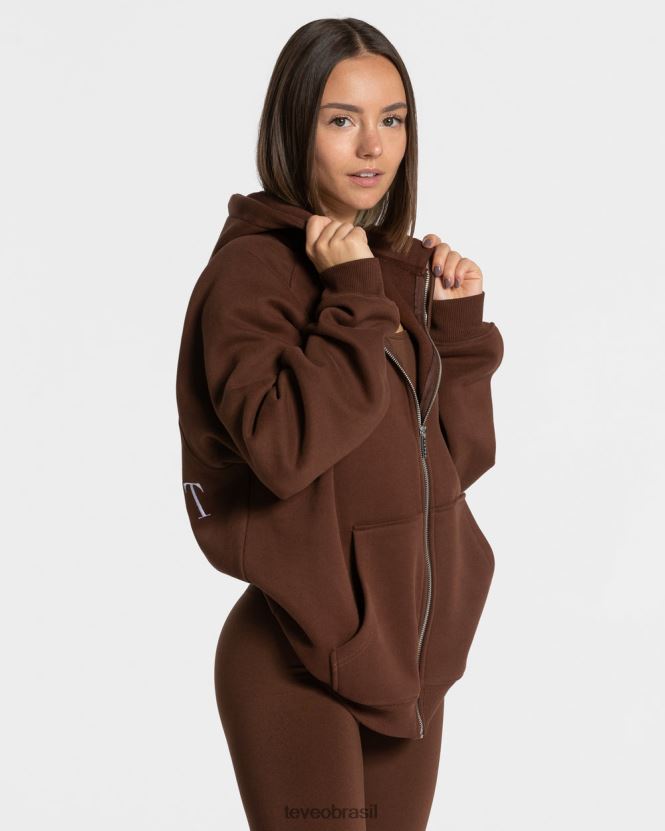 roupas mulheres TEVEO FJ4TZV25 declaração jaqueta oversized café