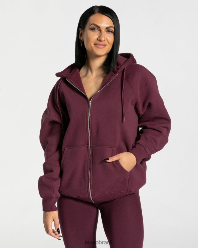 roupas mulheres TEVEO FJ4TZV28 declaração jaqueta oversized ameixa