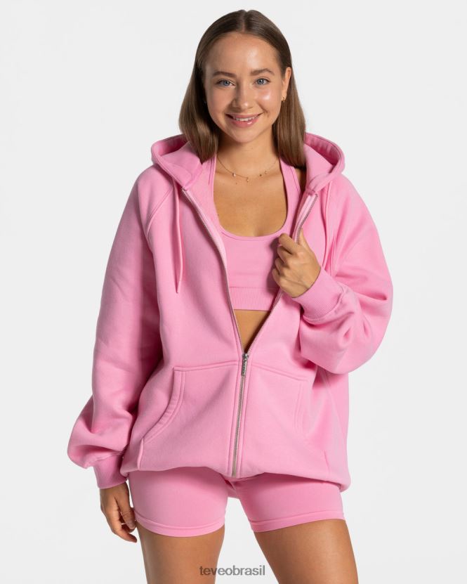 roupas mulheres TEVEO FJ4TZV29 declaração jaqueta oversized rosa