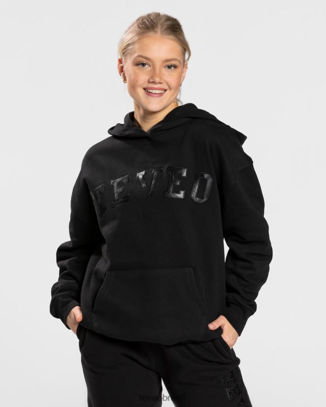 roupas mulheres TEVEO FJ4TZV40 moletom com capuz grande para faculdade preto