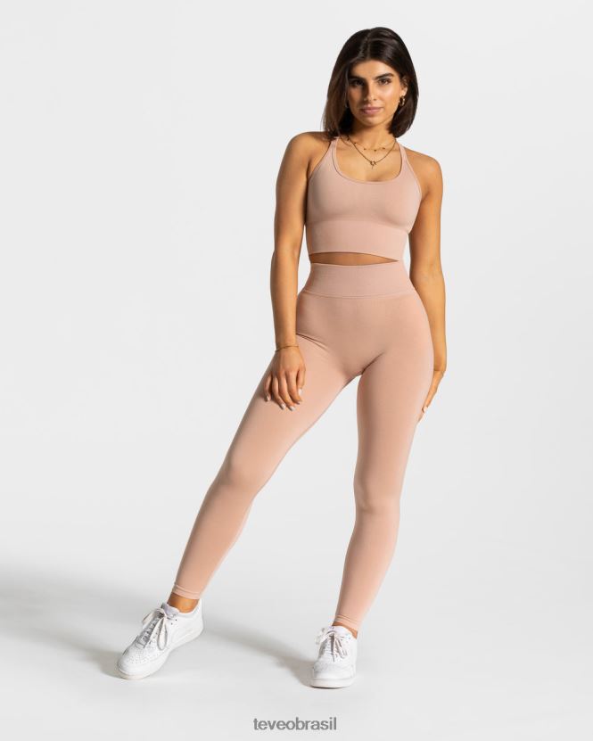 roupas mulheres TEVEO FJ4TZV102 legging com franzido rosa empoeirado