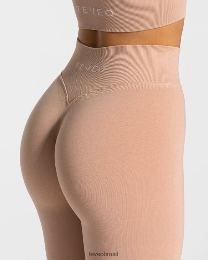 roupas mulheres TEVEO FJ4TZV102 legging com franzido rosa empoeirado