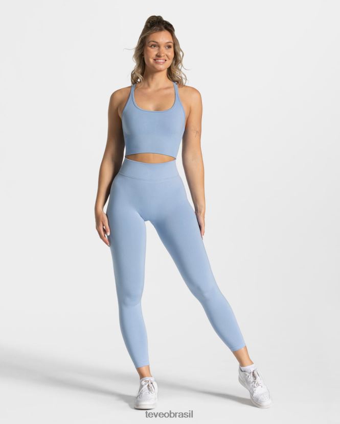 roupas mulheres TEVEO FJ4TZV103 legging com franzido azul