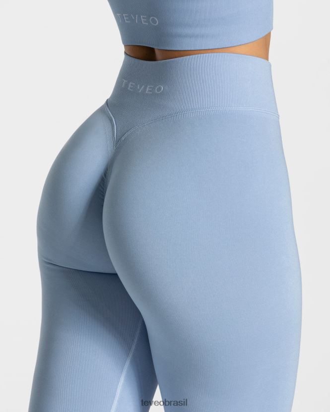 roupas mulheres TEVEO FJ4TZV103 legging com franzido azul