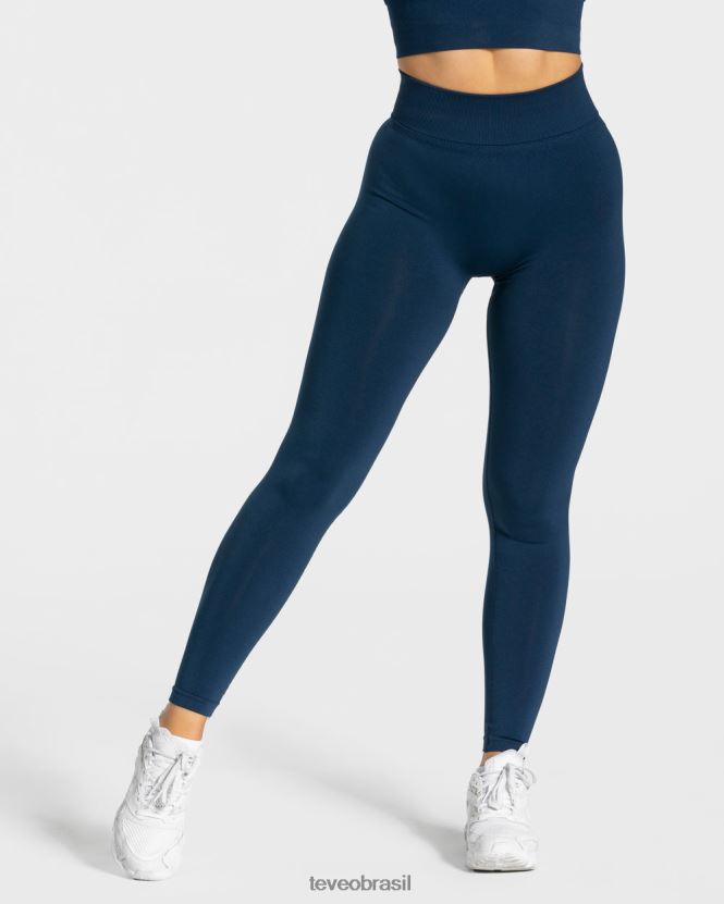 roupas mulheres TEVEO FJ4TZV104 legging com franzido azul escuro