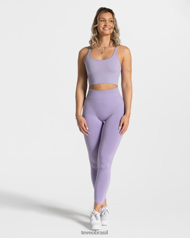 roupas mulheres TEVEO FJ4TZV106 legging com franzido lilás