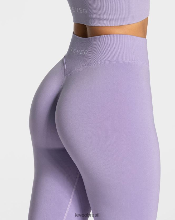 roupas mulheres TEVEO FJ4TZV106 legging com franzido lilás