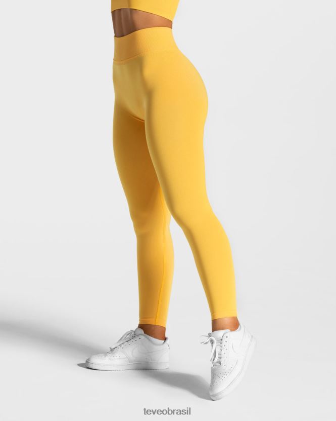 roupas mulheres TEVEO FJ4TZV109 legging com franzido amarelo