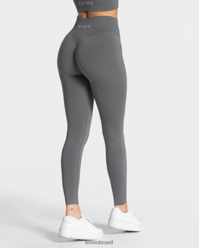 roupas mulheres TEVEO FJ4TZV110 legging com franzido grafite