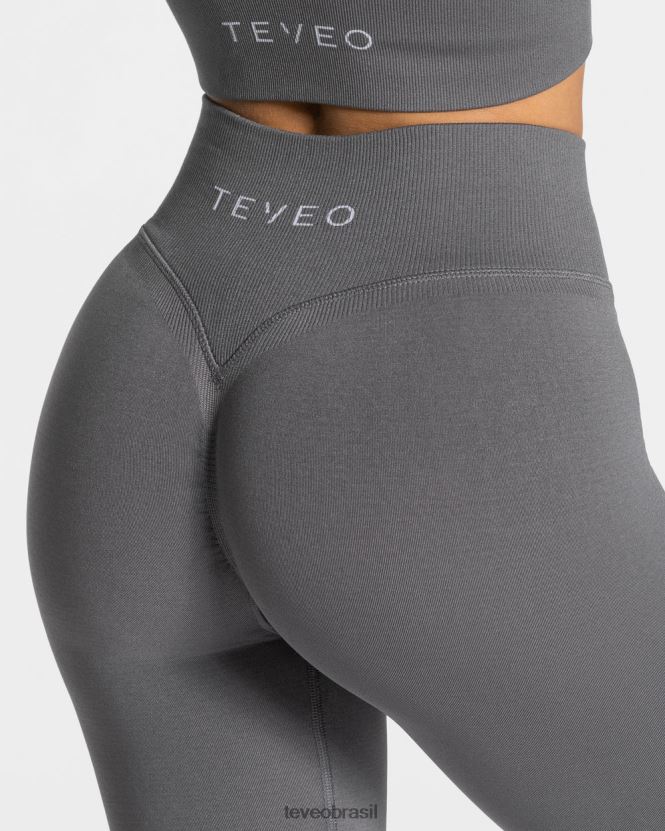 roupas mulheres TEVEO FJ4TZV110 legging com franzido grafite