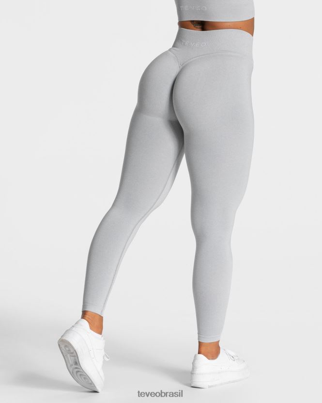 roupas mulheres TEVEO FJ4TZV111 legging com franzido cinza claro