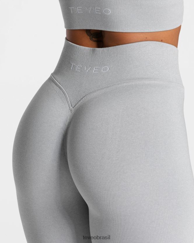 roupas mulheres TEVEO FJ4TZV111 legging com franzido cinza claro