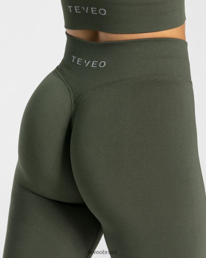 roupas mulheres TEVEO FJ4TZV113 legging com franzido cáqui