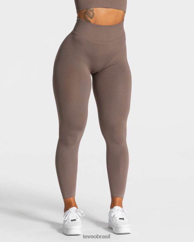 roupas mulheres TEVEO FJ4TZV114 legging com franzido café