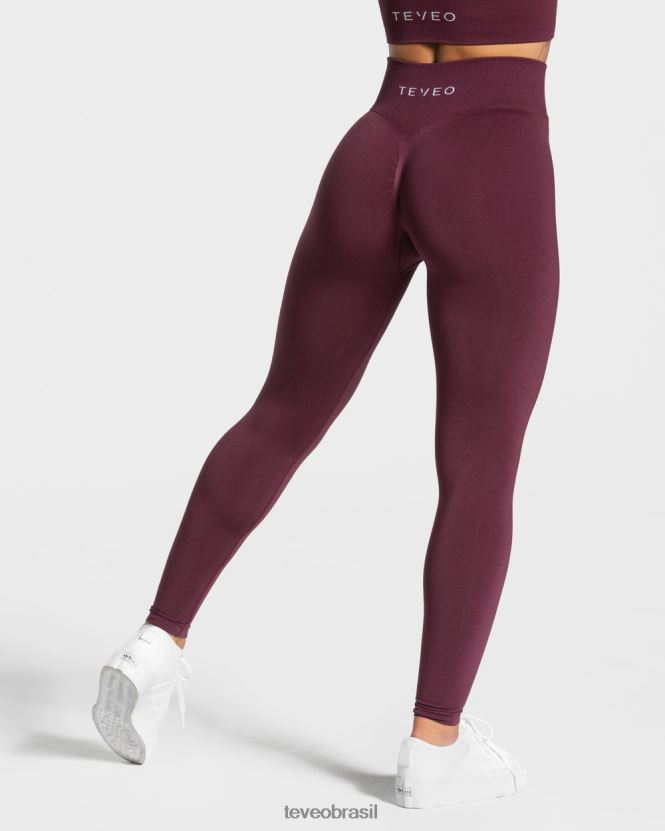 roupas mulheres TEVEO FJ4TZV115 legging com franzido ameixa