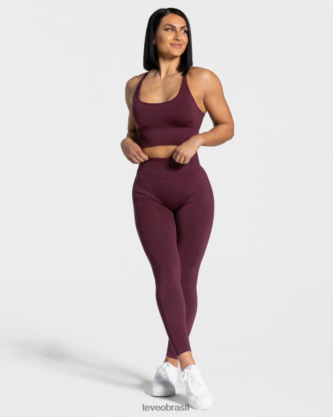 roupas mulheres TEVEO FJ4TZV115 legging com franzido ameixa