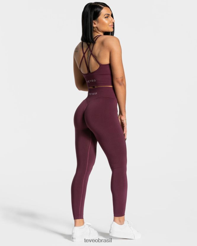 roupas mulheres TEVEO FJ4TZV115 legging com franzido ameixa