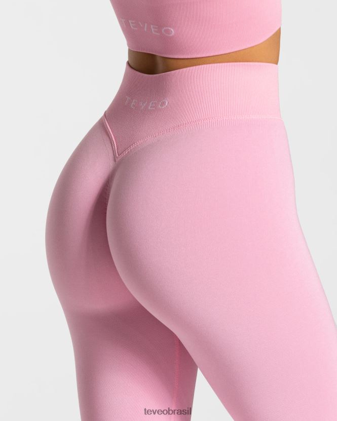 roupas mulheres TEVEO FJ4TZV116 legging com franzido rosa