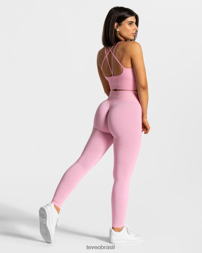 roupas mulheres TEVEO FJ4TZV116 legging com franzido rosa