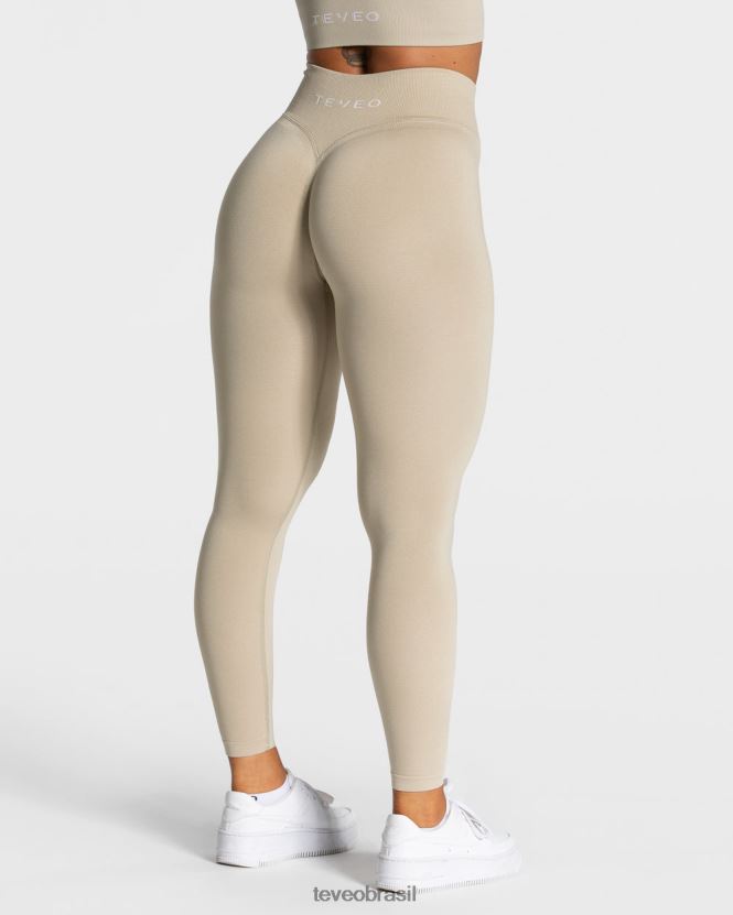 roupas mulheres TEVEO FJ4TZV117 legging com franzido areia