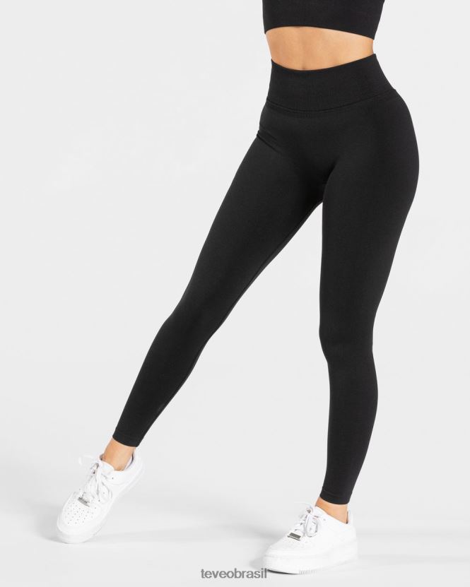 roupas mulheres TEVEO FJ4TZV118 legging com franzido preto