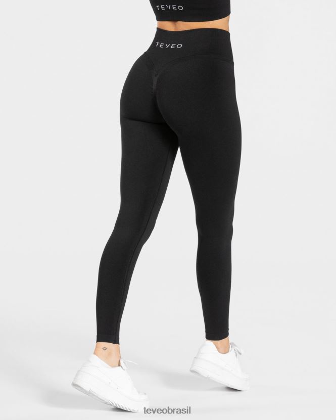 roupas mulheres TEVEO FJ4TZV118 legging com franzido preto