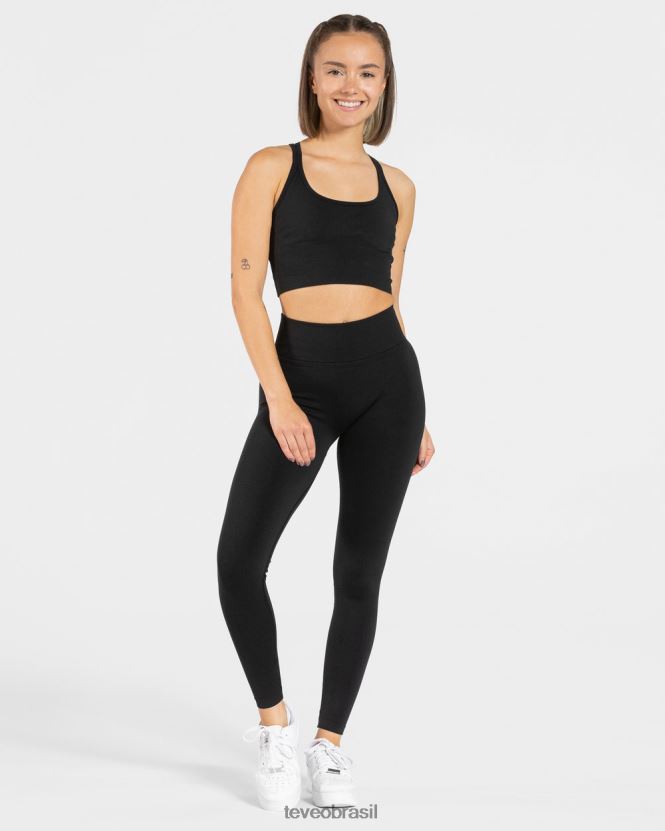 roupas mulheres TEVEO FJ4TZV118 legging com franzido preto