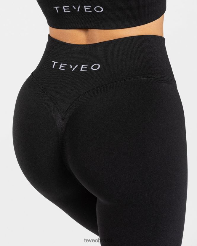 roupas mulheres TEVEO FJ4TZV118 legging com franzido preto