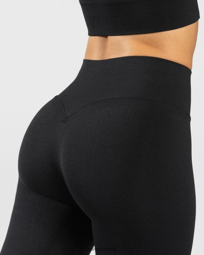 roupas mulheres TEVEO FJ4TZV138 legging com fenda ousada preto