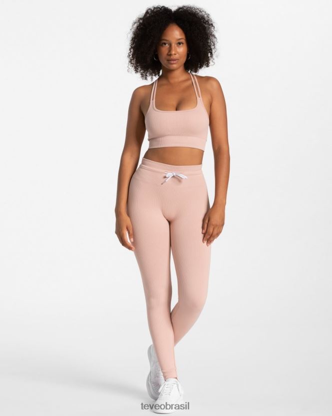 roupas mulheres TEVEO FJ4TZV140 leggings com nervuras rosa velho