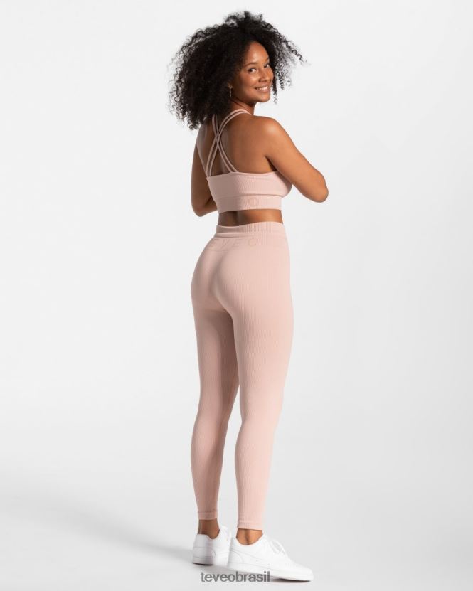 roupas mulheres TEVEO FJ4TZV140 leggings com nervuras rosa velho