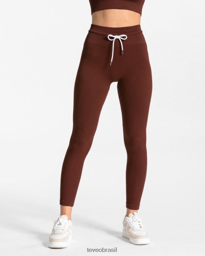 roupas mulheres TEVEO FJ4TZV142 leggings com nervuras mogno