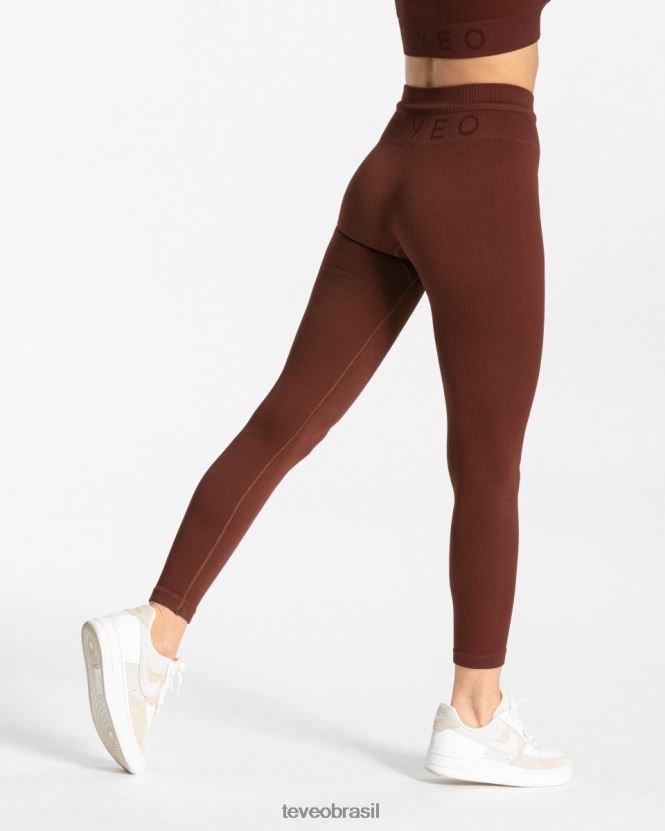 roupas mulheres TEVEO FJ4TZV142 leggings com nervuras mogno