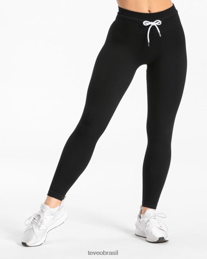 roupas mulheres TEVEO FJ4TZV144 leggings com nervuras preto