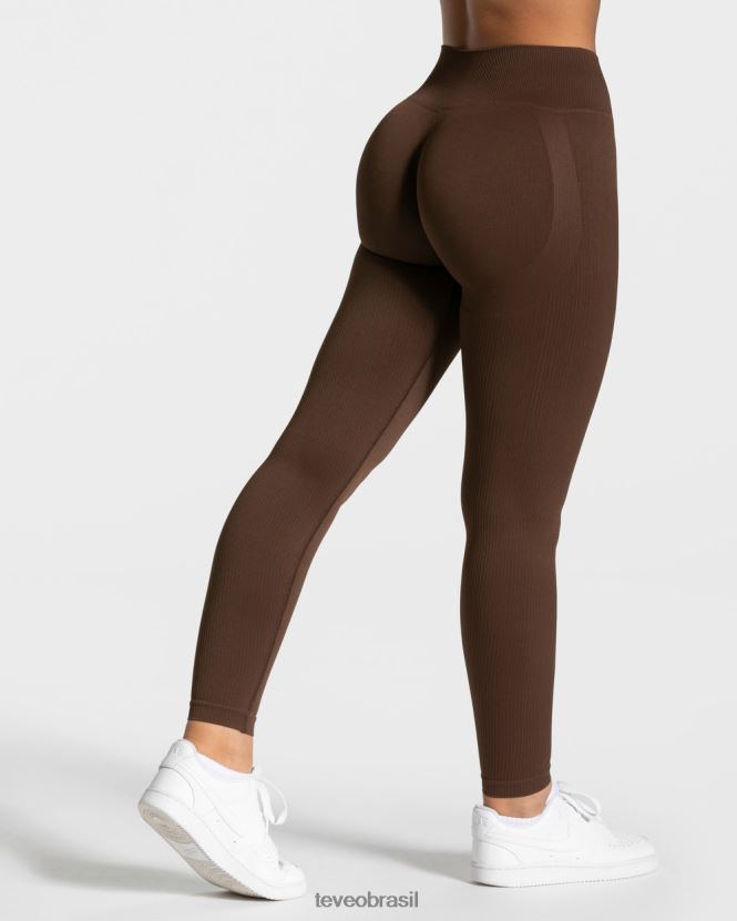 roupas mulheres TEVEO FJ4TZV153 leggings elegantes marrom escuro