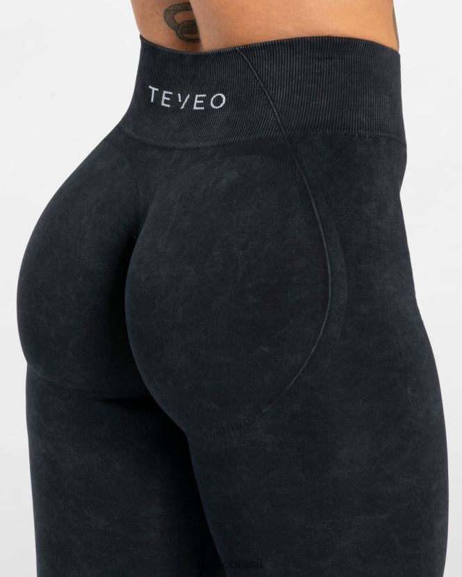 roupas mulheres TEVEO FJ4TZV49 leggings scrunch secretas ácidas preto