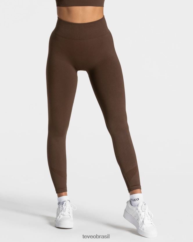 roupas mulheres TEVEO FJ4TZV52 elevar leggings marrom escuro