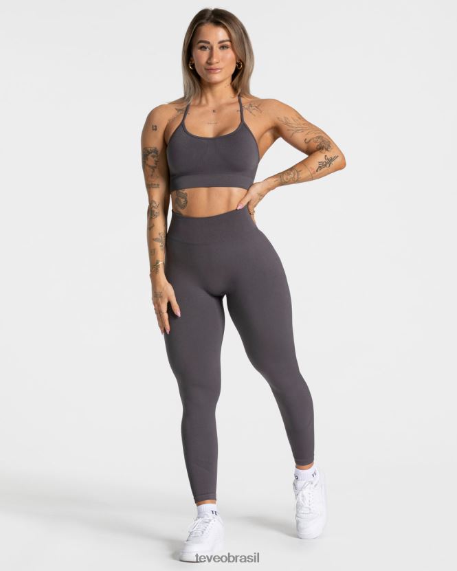 roupas mulheres TEVEO FJ4TZV53 elevar leggings cinza escuro