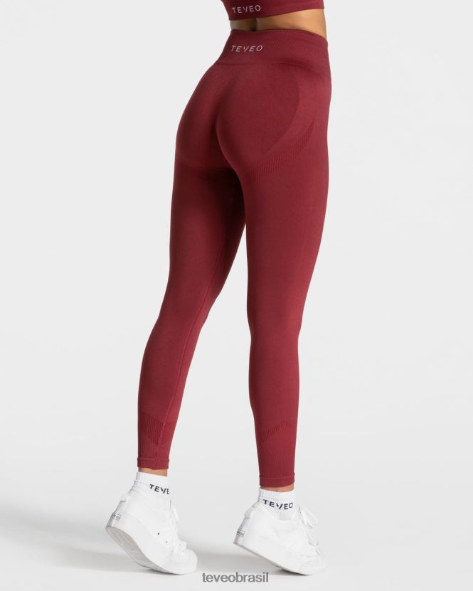 roupas mulheres TEVEO FJ4TZV55 elevar leggings vinho vermelho