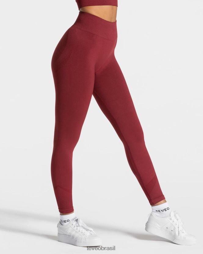 roupas mulheres TEVEO FJ4TZV55 elevar leggings vinho vermelho