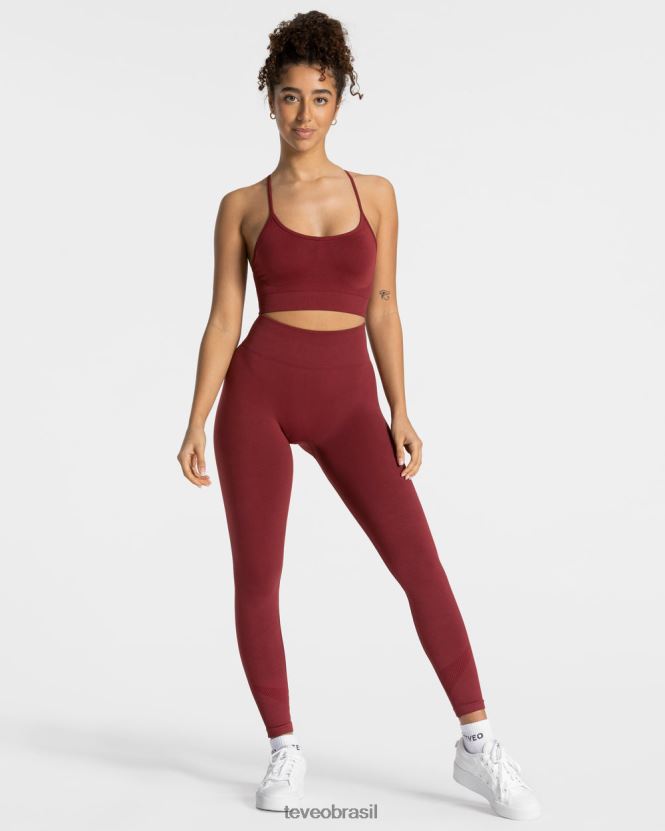 roupas mulheres TEVEO FJ4TZV55 elevar leggings vinho vermelho